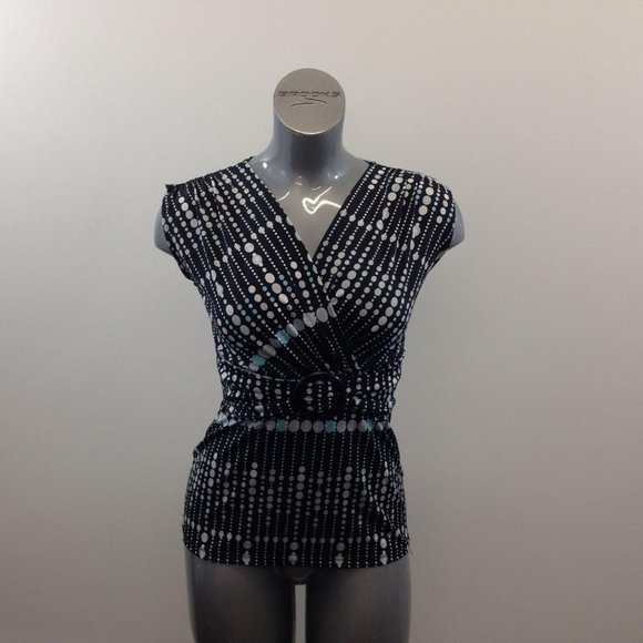 Daniel Laurent Women's V Neck Polka Dot Top Size M - Picture 1 of 6